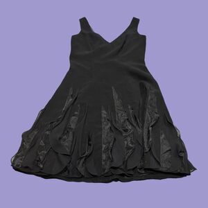 White House Black Market Cocktail Dress Womens Size 8 Black Full Lined Back Zip